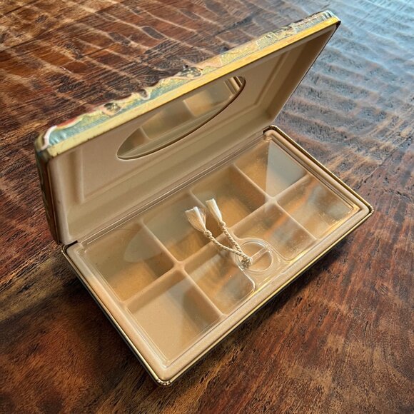 Vintage Travel Jewelry Case With Decoupaged Floral & Botanical Top - Picture 4 of 10